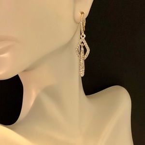 NWT Anne Klein Gold-Tone Crystal Drop Earrings
